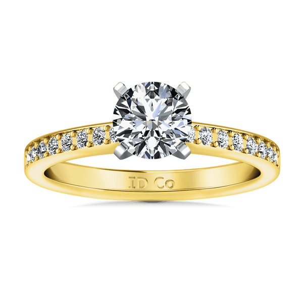 Pave Diamond EngagementRing Belle 14K Yellow Gold