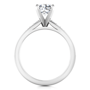 Round Diamond Pave Engagement Ring Belle 14K White Gold
