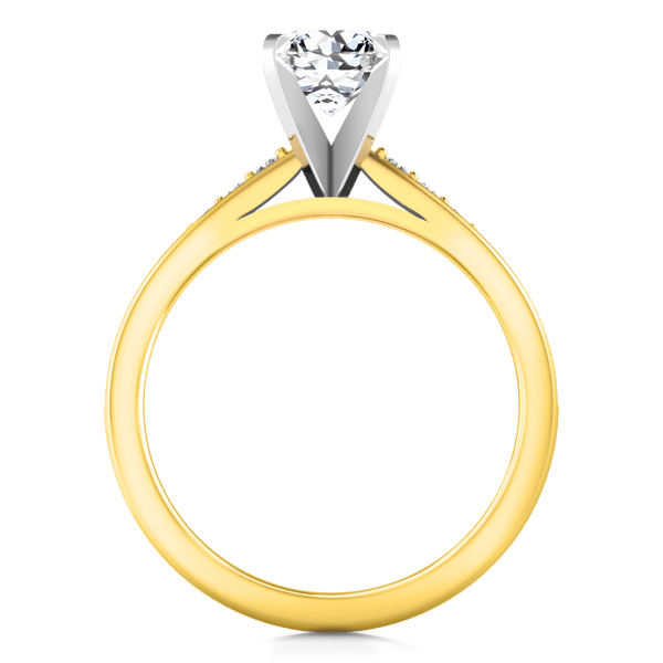 Pave Diamond EngagementRing Belle 14K Yellow Gold