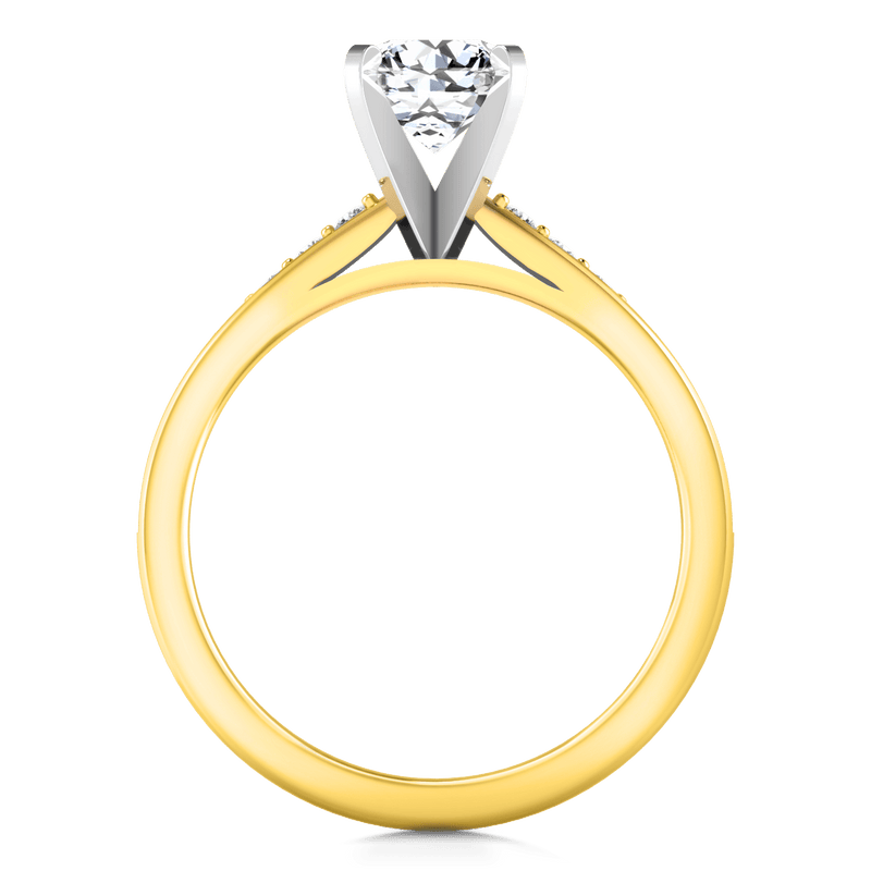 Pave Diamond EngagementRing Belle 14K Yellow Gold