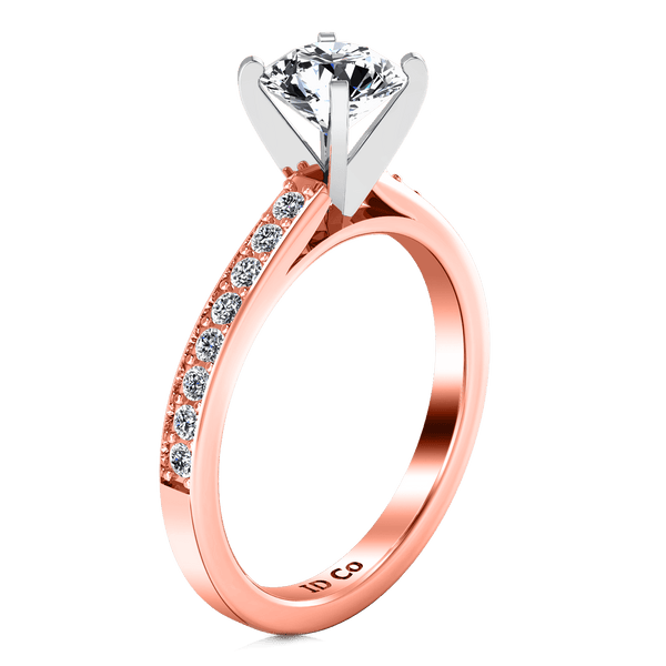 Pave Diamond Engagement Ring Belle 14K Rose Gold