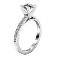 Round Diamond Pave Engagement Ring Belle 14K White Gold