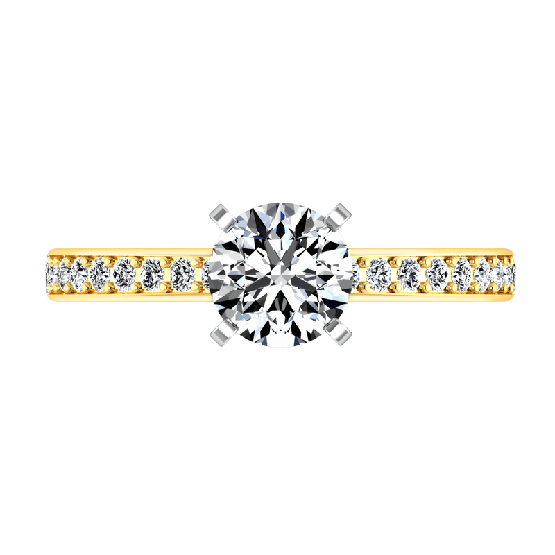 Pave Diamond EngagementRing Belle 14K Yellow Gold