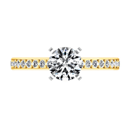 Pave Diamond EngagementRing Belle 14K Yellow Gold