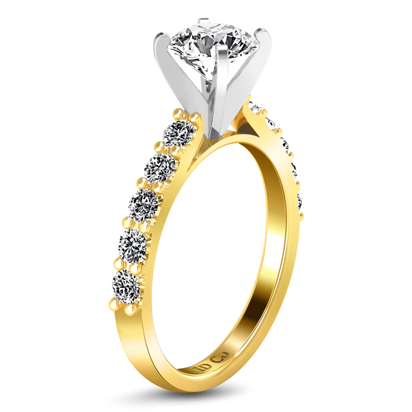 Pave Diamond EngagementRing Cherish 14K Yellow Gold