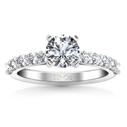 Round Diamond Pave Engagement Ring Cherish 14K White Gold