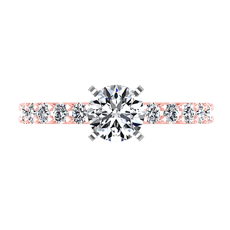 Pave Diamond Engagement Ring Cherish 14K Rose Gold