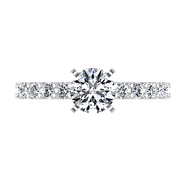 Round Diamond Pave Engagement Ring Cherish 14K White Gold