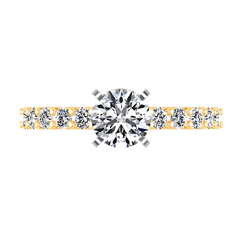 Pave Diamond EngagementRing Cherish 14K Yellow Gold