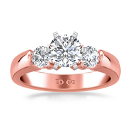 Three Stone Diamond EngagementRing Justine 14K Rose Gold