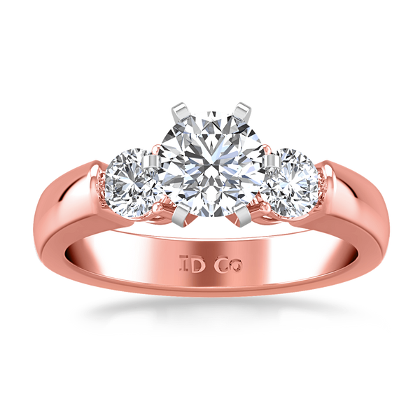 Three Stone Diamond EngagementRing Justine 14K Rose Gold
