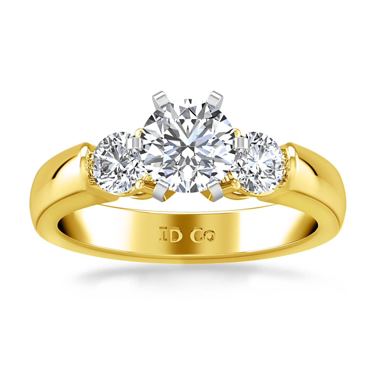 Three Stone Diamond Engagement Ring Justine 14K Yellow Gold