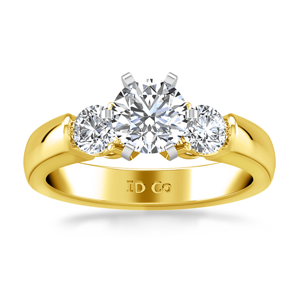 Three Stone Diamond Engagement Ring Justine 14K Yellow Gold