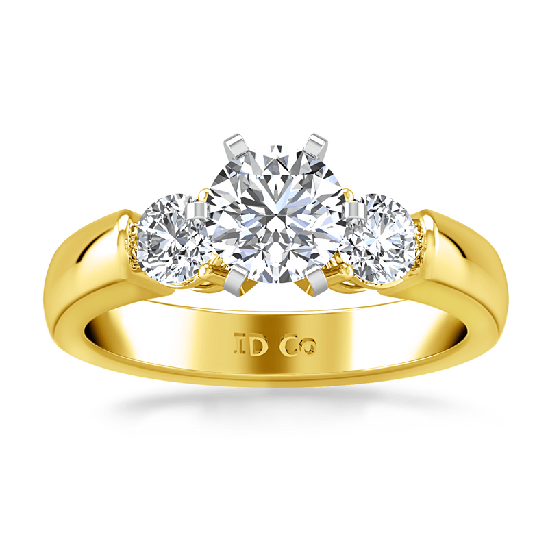 Three Stone Diamond Engagement Ring Justine 14K Yellow Gold