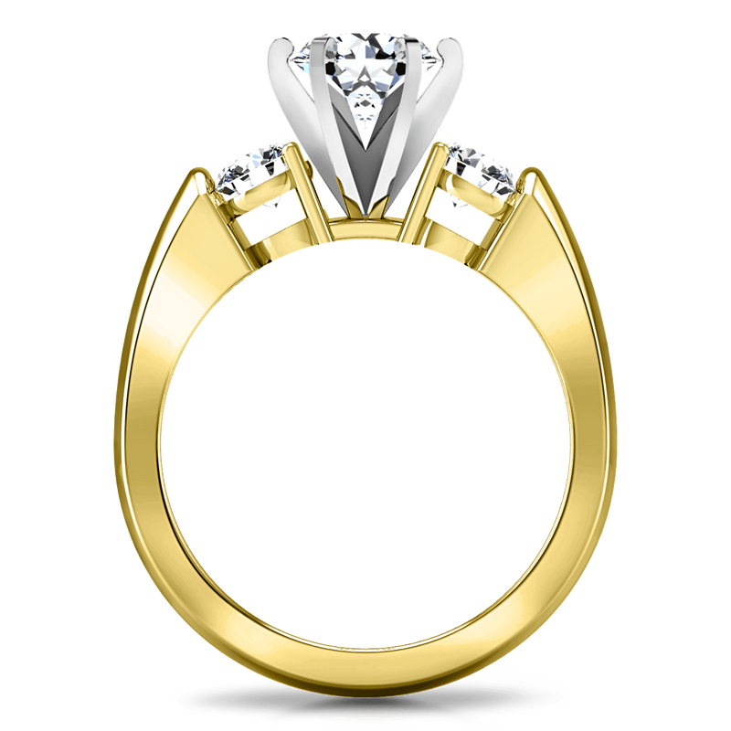 Three Stone Diamond Engagement Ring Justine 14K Yellow Gold