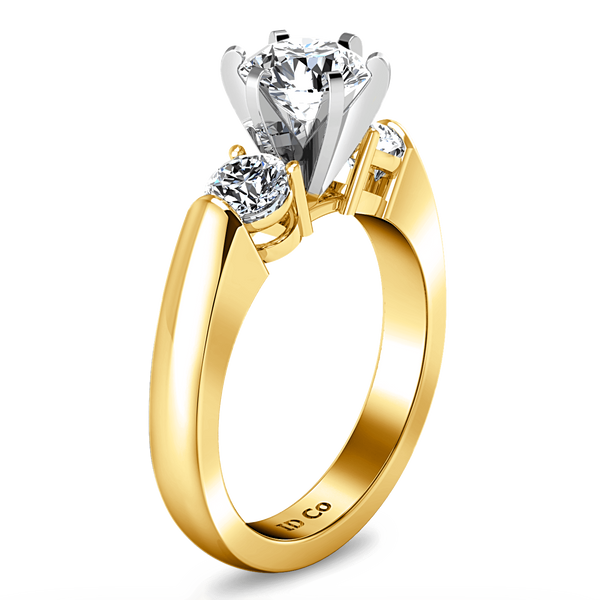 Three Stone Diamond Engagement Ring Justine 14K Yellow Gold