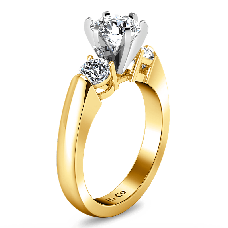 Three Stone Diamond Engagement Ring Justine 14K Yellow Gold