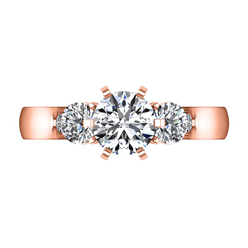 Three Stone Diamond EngagementRing Justine 14K Rose Gold