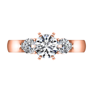Three Stone Diamond EngagementRing Justine 14K Rose Gold