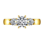 Three Stone Diamond Engagement Ring Justine 14K Yellow Gold