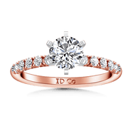 Pave Diamond Engagement Ring Grace 14K Rose Gold