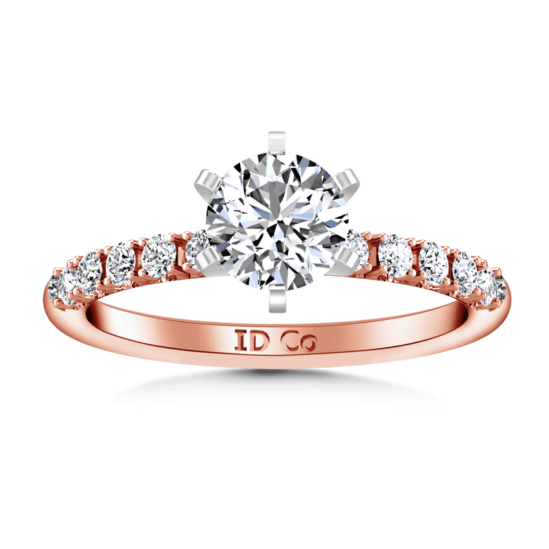 Pave Diamond Engagement Ring Grace 14K Rose Gold