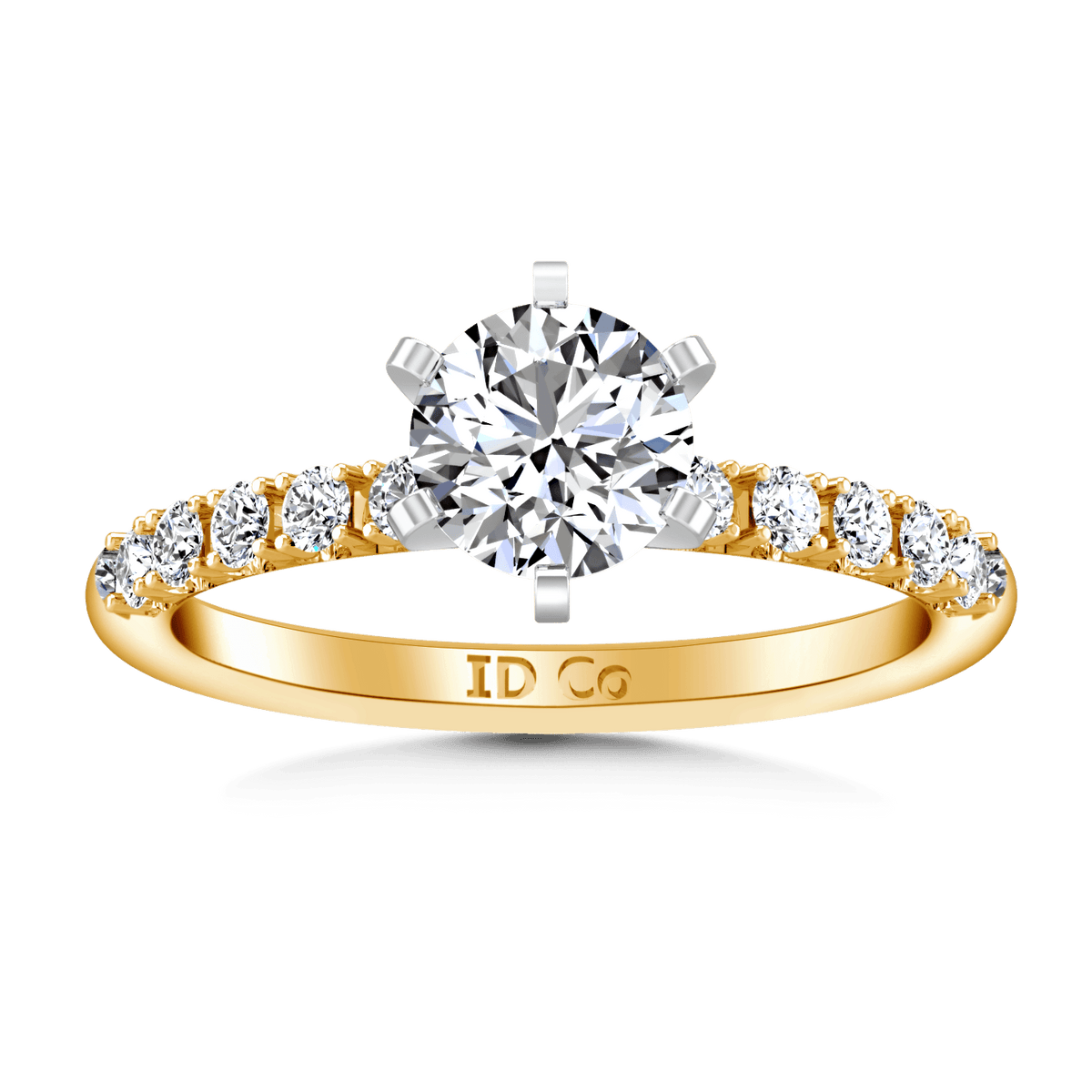 Pave Diamond EngagementRing Grace 14K Yellow Gold