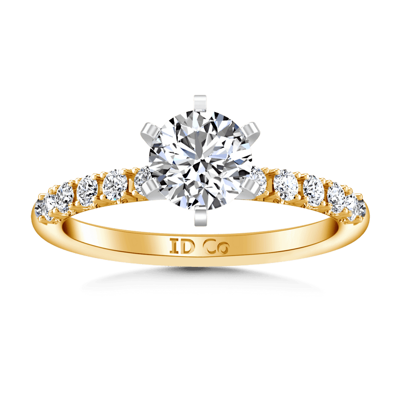 Pave Diamond EngagementRing Grace 14K Yellow Gold