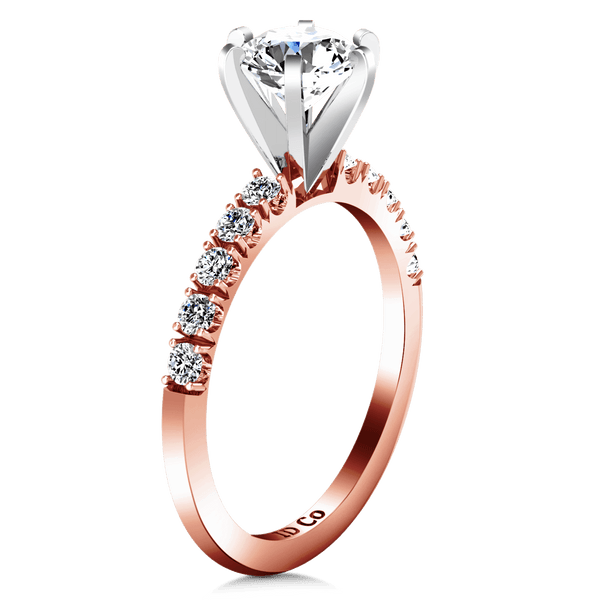 Pave Diamond Engagement Ring Grace 14K Rose Gold