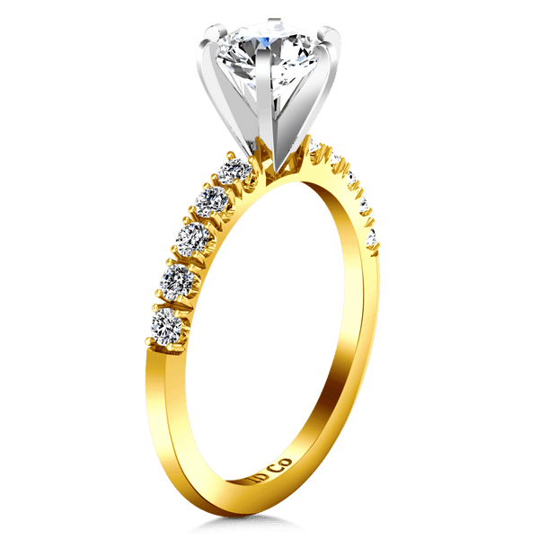 Pave Diamond EngagementRing Grace 14K Yellow Gold