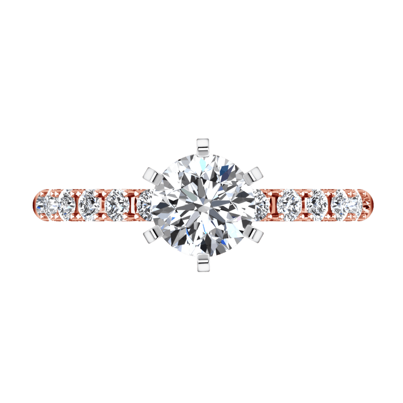 Pave Diamond Engagement Ring Grace 14K Rose Gold