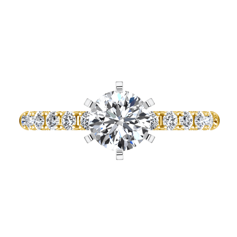 Pave Diamond EngagementRing Grace 14K Yellow Gold