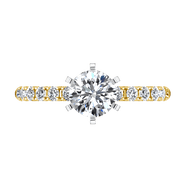 Pave Diamond EngagementRing Grace 14K Yellow Gold