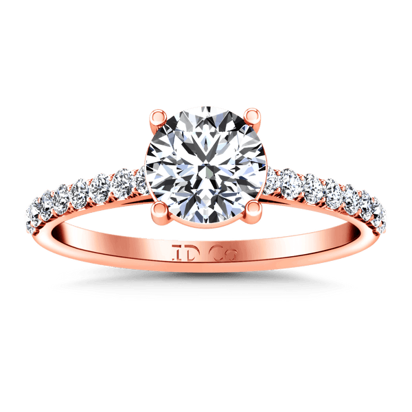 Pave Diamond Engagement Ring Yvette 14K Rose Gold