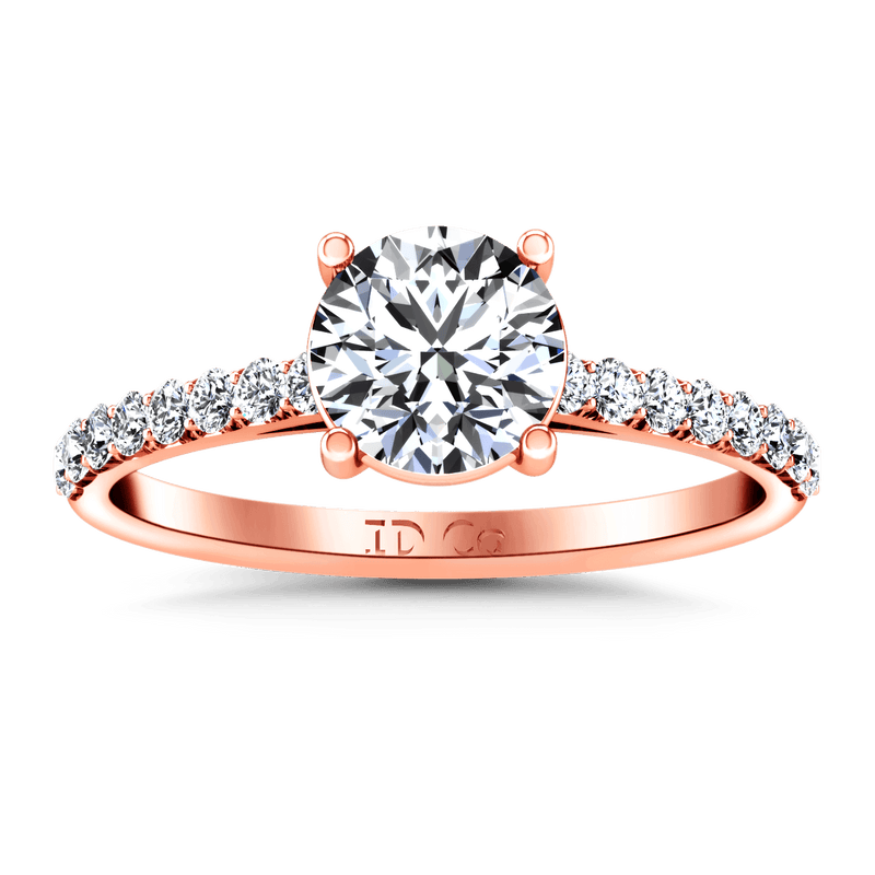 Pave Diamond Engagement Ring Yvette 14K Rose Gold