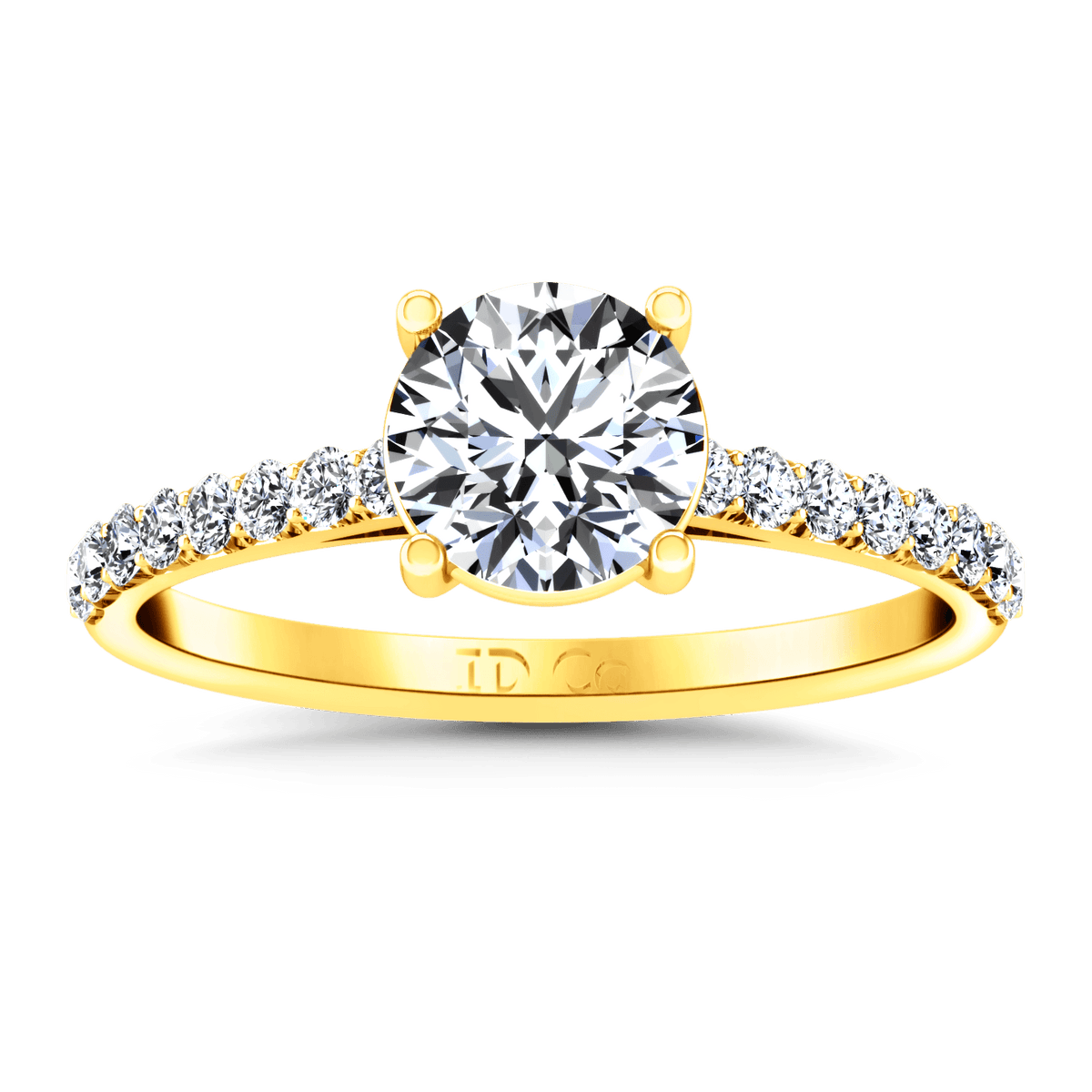 Pave Diamond EngagementRing Yvette 14K Yellow Gold
