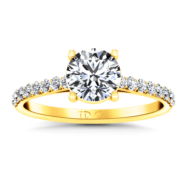 Pave Diamond EngagementRing Yvette 14K Yellow Gold