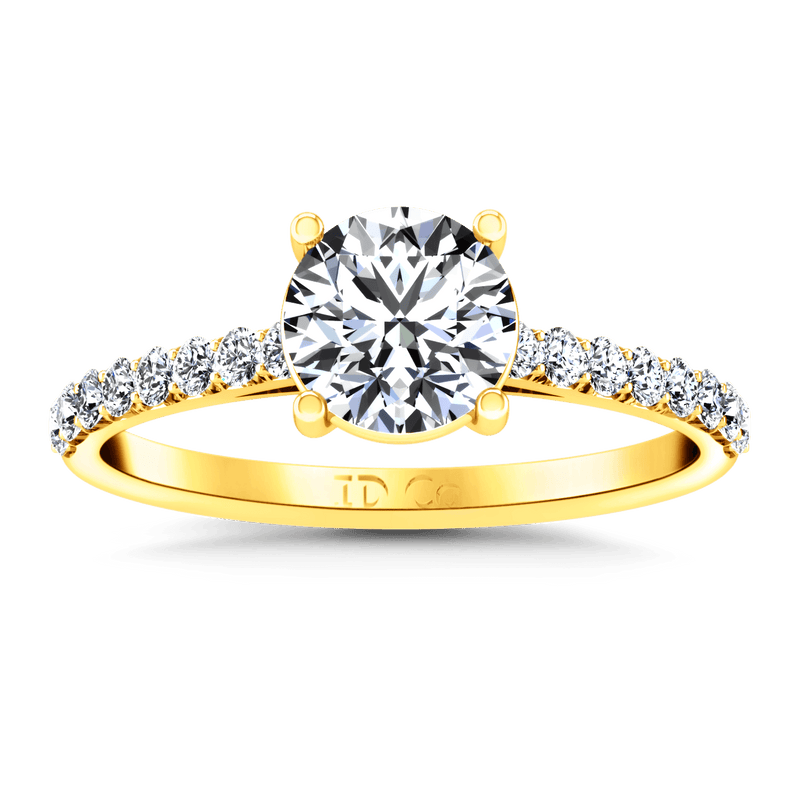 Pave Diamond EngagementRing Yvette 14K Yellow Gold