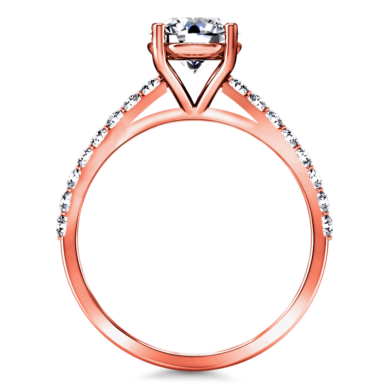 Pave Diamond Engagement Ring Yvette 14K Rose Gold