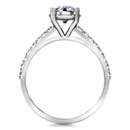 Round Diamond Pave Engagement Ring Yvette 14K White Gold