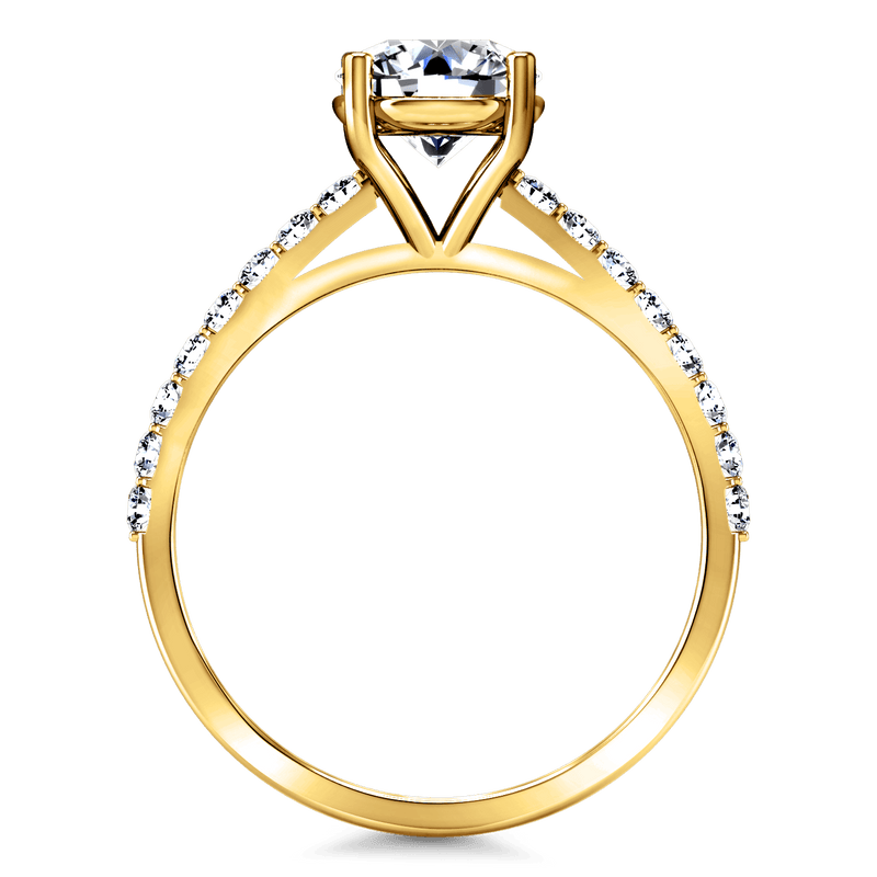 Pave Diamond EngagementRing Yvette 14K Yellow Gold