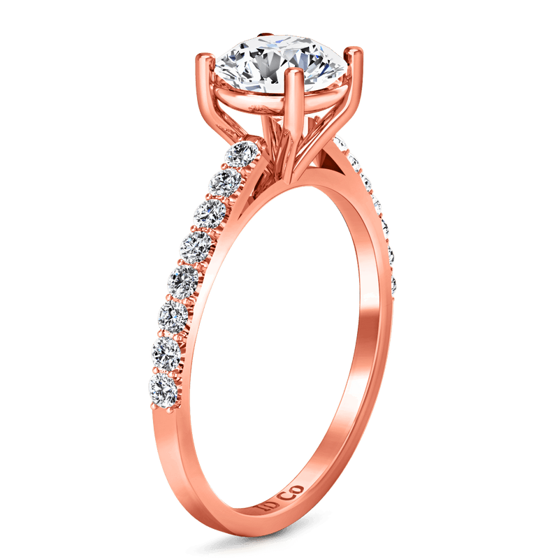 Pave Diamond Engagement Ring Yvette 14K Rose Gold