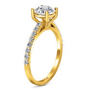 Pave Diamond EngagementRing Yvette 14K Yellow Gold