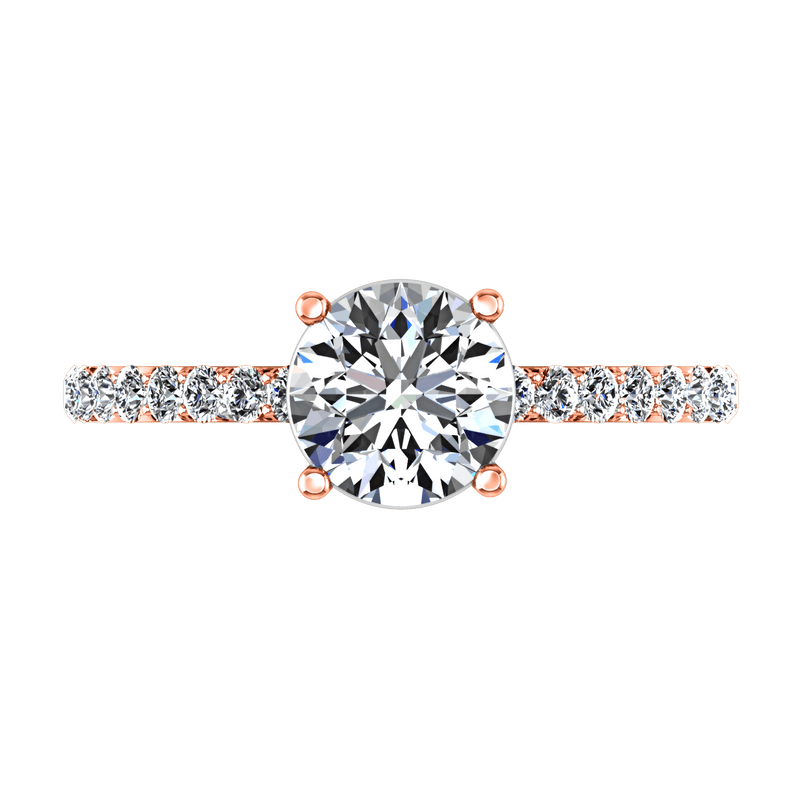 Pave Diamond Engagement Ring Yvette 14K Rose Gold