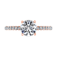 Pave Diamond Engagement Ring Yvette 14K Rose Gold