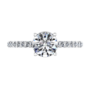 Round Diamond Pave Engagement Ring Yvette 14K White Gold