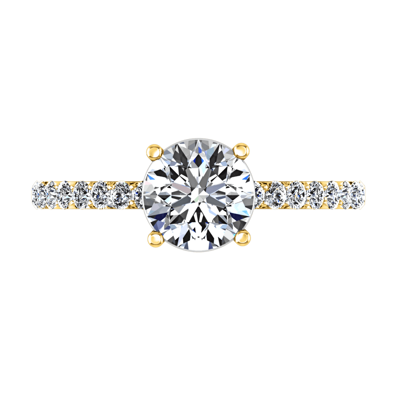 Pave Diamond EngagementRing Yvette 14K Yellow Gold