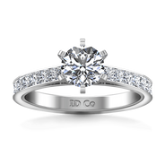 Round Diamond Pave Engagement Ring Calla 14K White Gold
