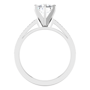 Round Diamond Pave Engagement Ring Calla 14K White Gold