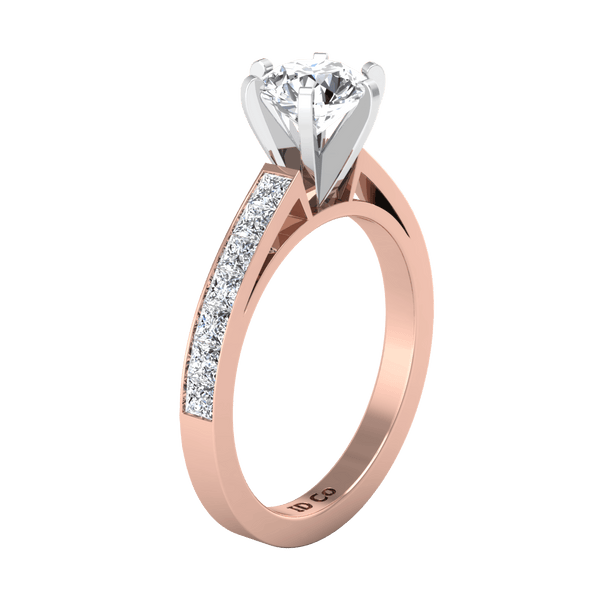 Pave Diamond Engagement Ring Calla 14K Rose Gold